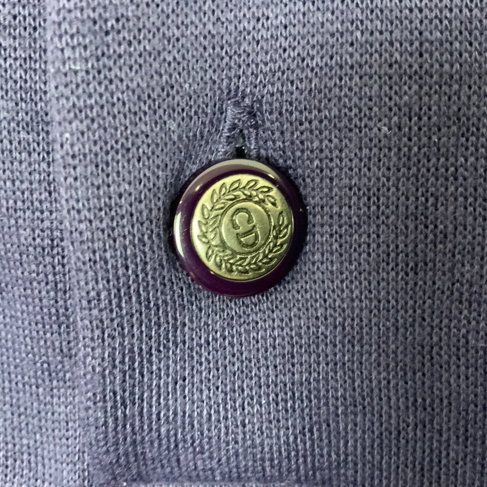 Vintage 90s Christian Dior Monsieur Quarter Button Navy Sporty Sweatshirt Sz L - Picture 12 of 16